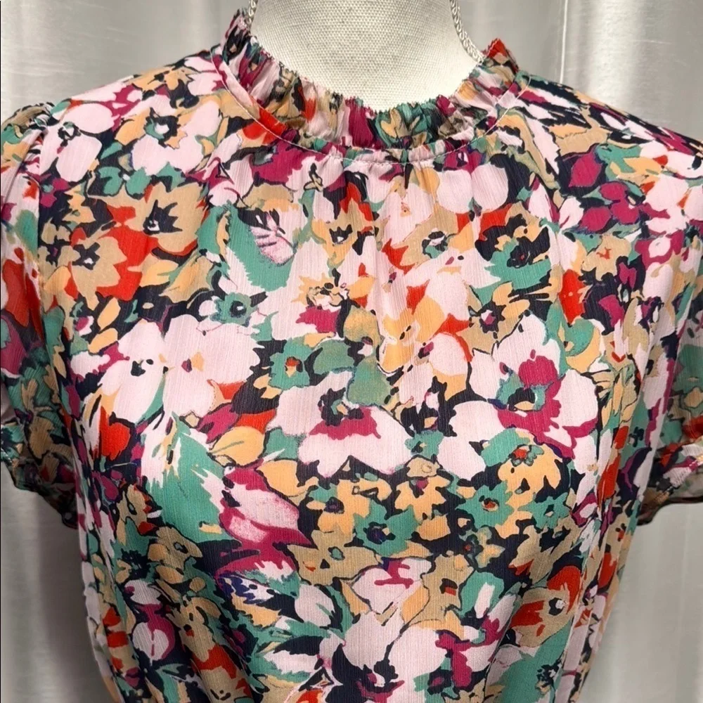 J.Crew Floral Multicolor Women's Top Size Small